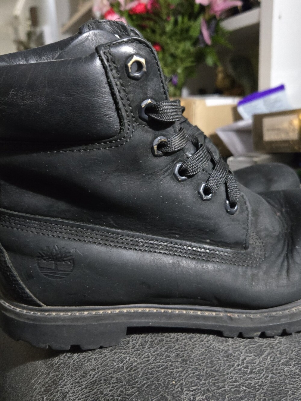 Timberland Men's Black Lace-Up Work Boot, Size 8.5